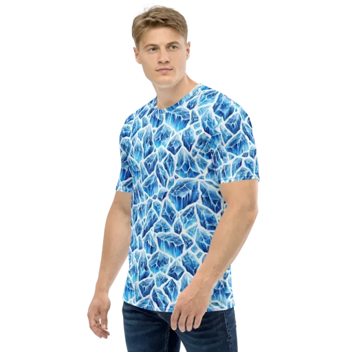 Glacial Mosaic on a Men's Crew Neck T-Shirt