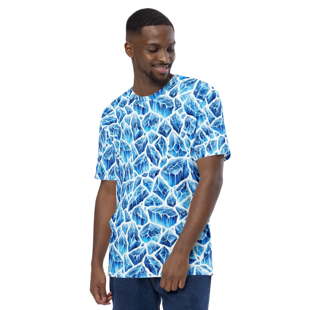 Glacial Mosaic on Men's Crew Neck T-Shirt — Left