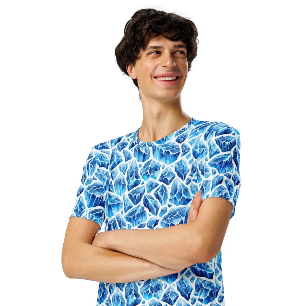 Glacial Mosaic on Men's Crew Neck T-Shirt — Left Front