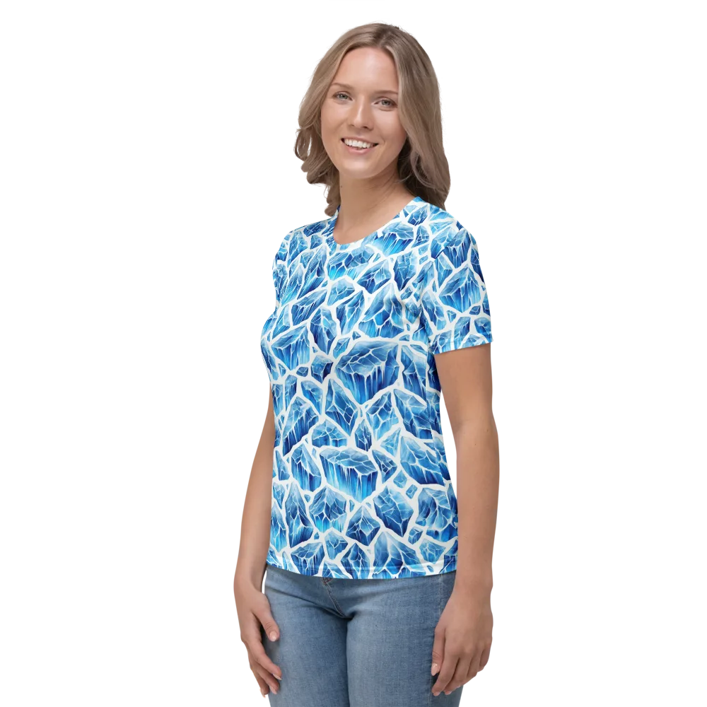 Glacial Mosaic on Women's Crew Neck T-Shirt — Left