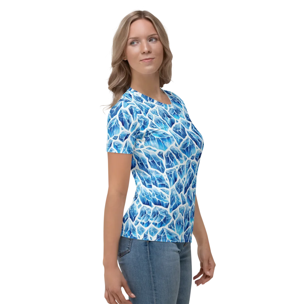 Glacial Mosaic on Women's Crew Neck T-Shirt — Right