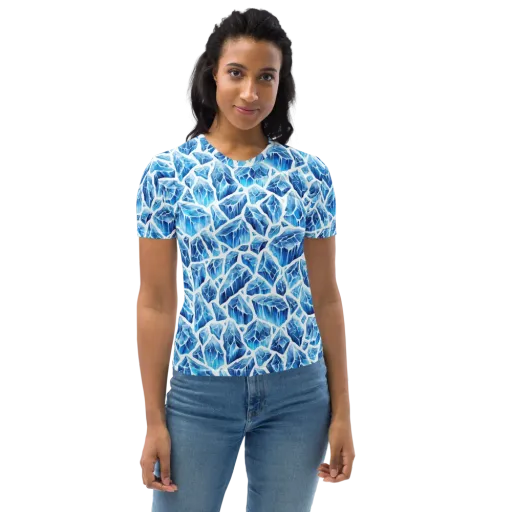 Glacial Mosaic on a Women's Crew Neck T-Shirt