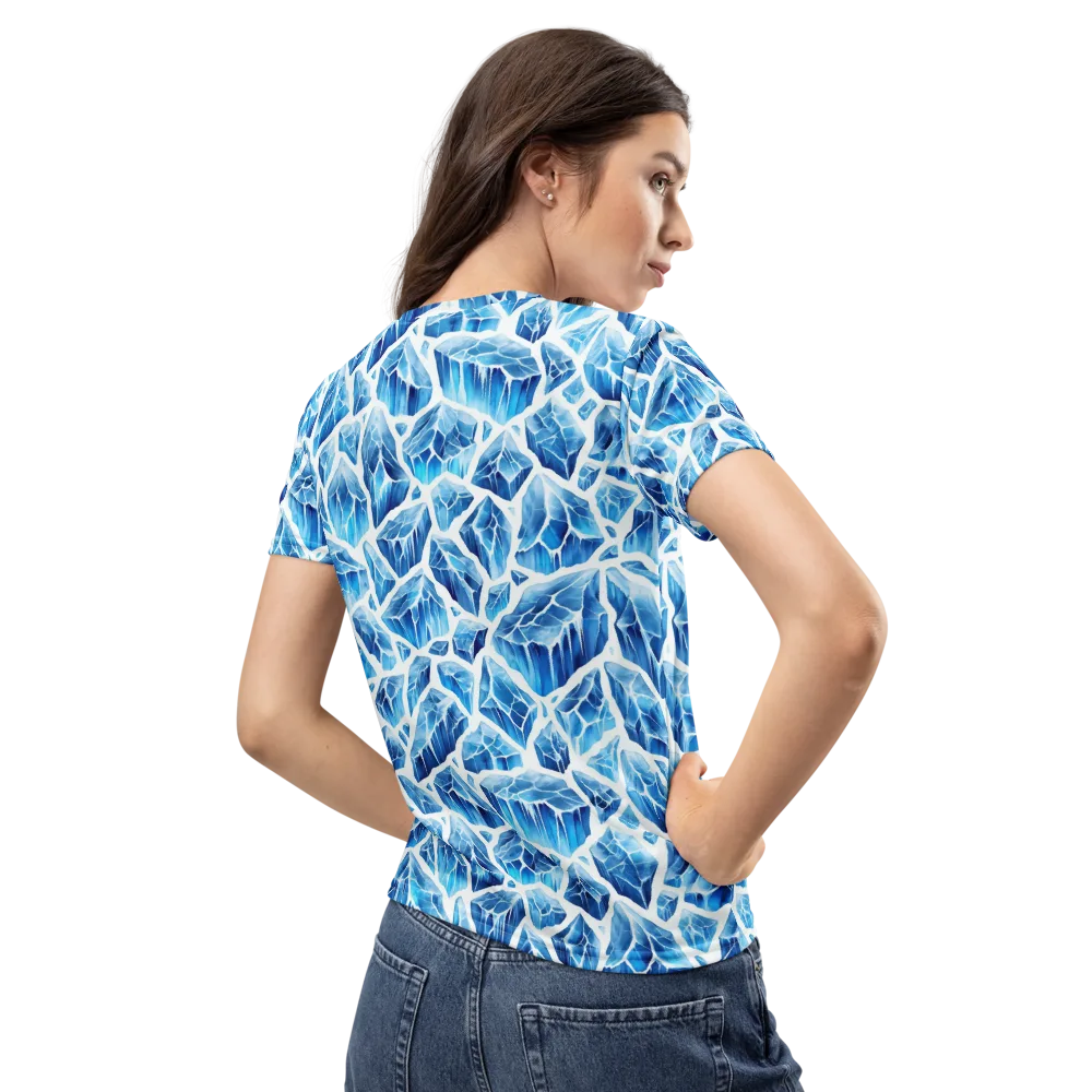 Glacial Mosaic on Women's Crew Neck T-Shirt — Back