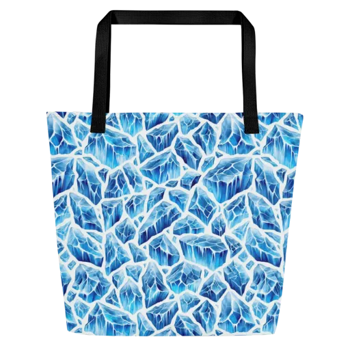 Glacial Mosaic on a Large Tote Bag W/ Pocket
