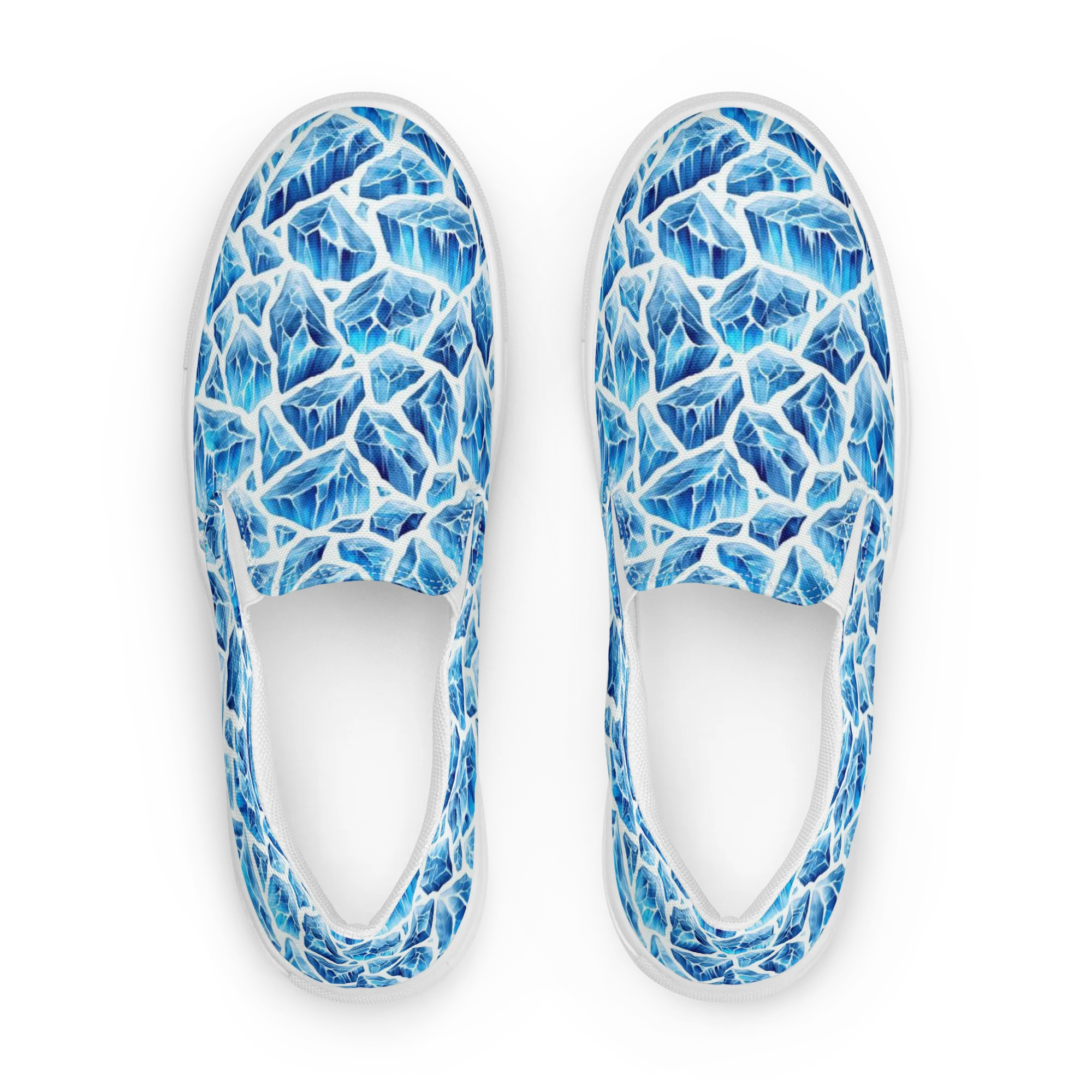 Glacial Mosaic on Women's Slip-On Canvas Shoes — Front