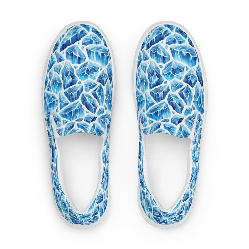 Glacial Mosaic on Women's Slip-On Canvas Shoes — Front