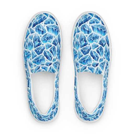 Glacial Mosaic on a Women's Slip-On Canvas Shoes