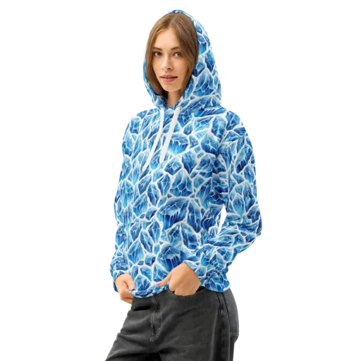 Glacial Mosaic on a Cotton Hoodie