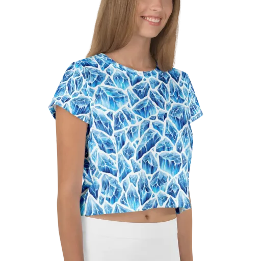 Glacial Mosaic on a Crop Tee