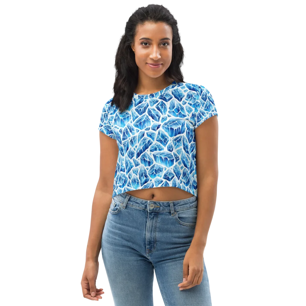 Glacial Mosaic on Crop Tee — Front