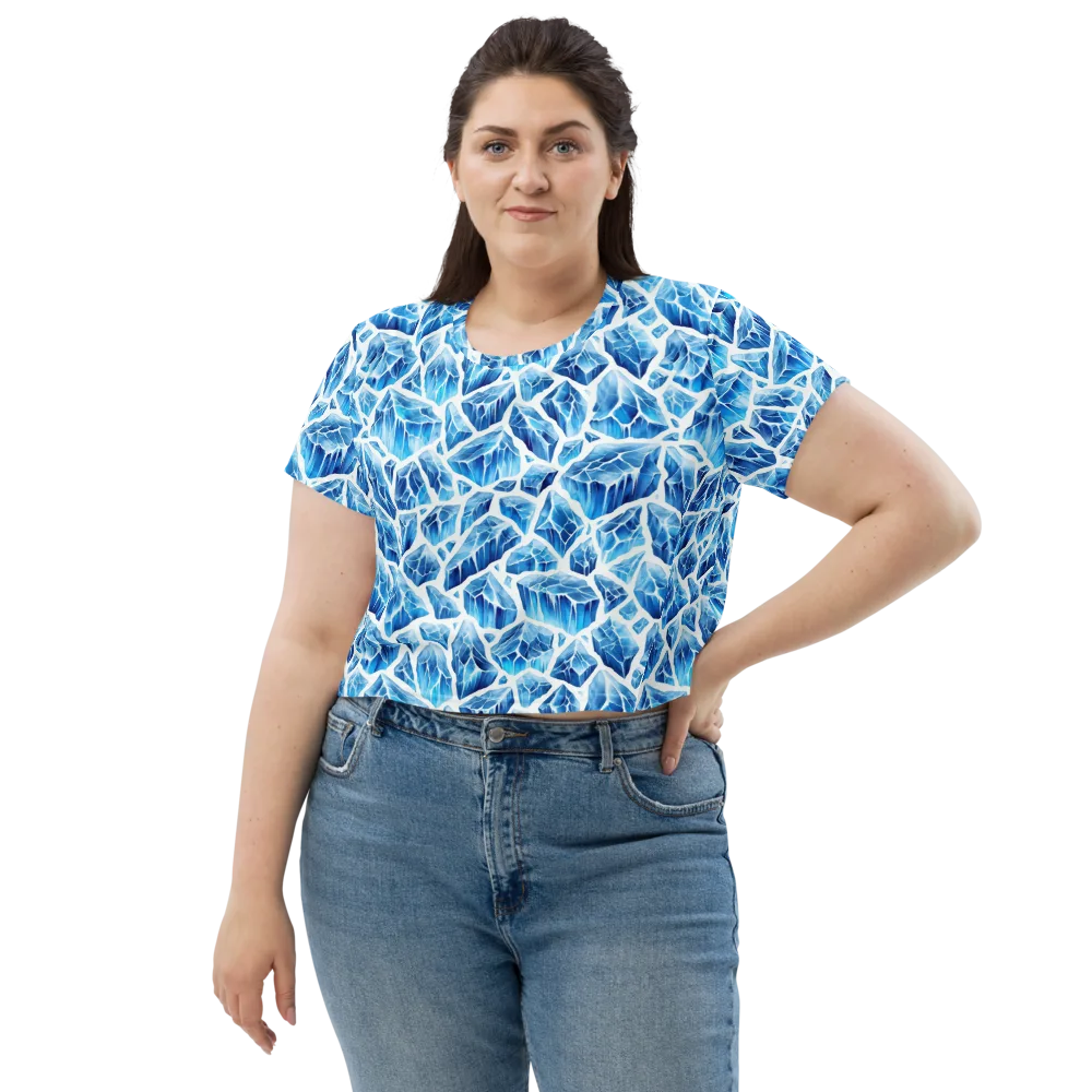 Glacial Mosaic on Crop Tee — Front
