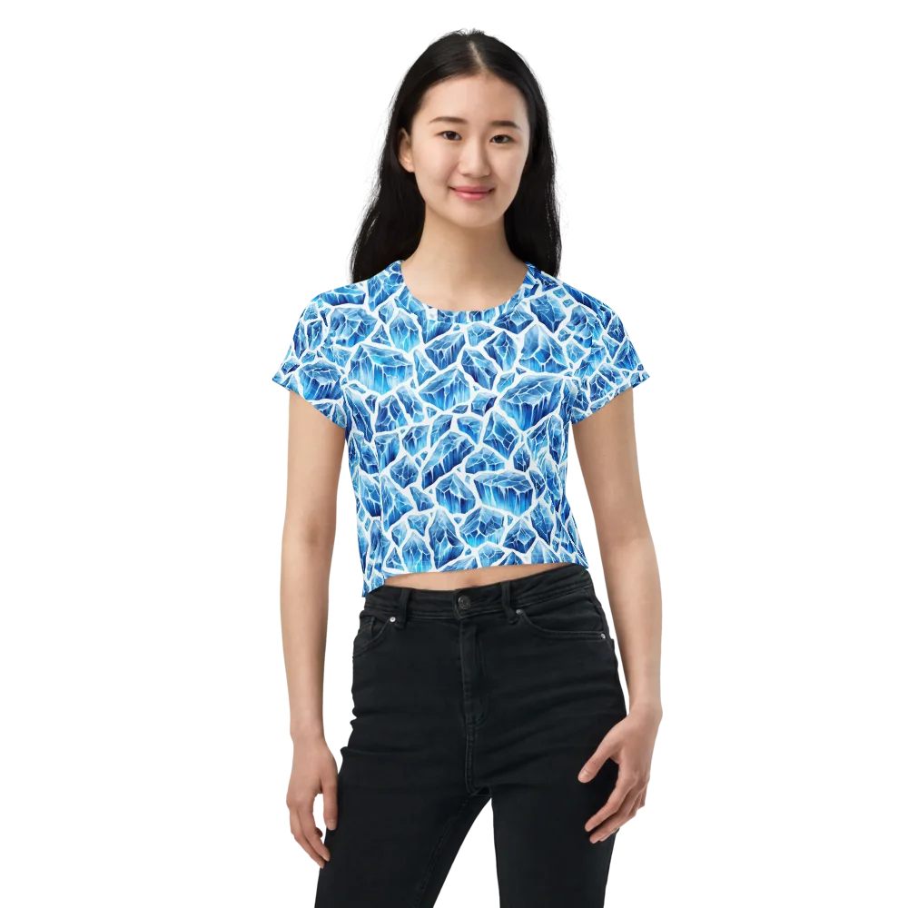 Glacial Mosaic on Crop Tee — Front