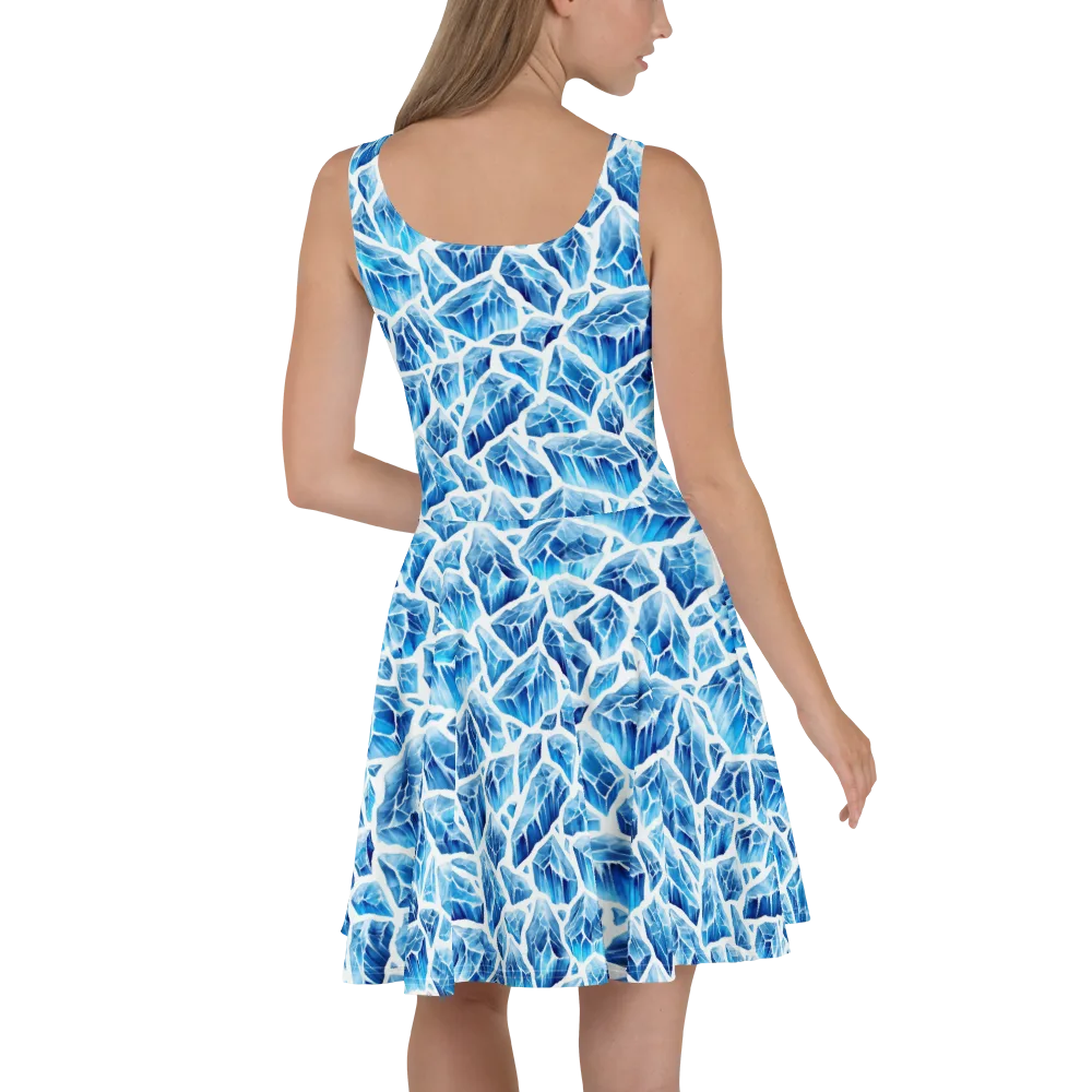 Glacial Mosaic on Skater Dress — Back