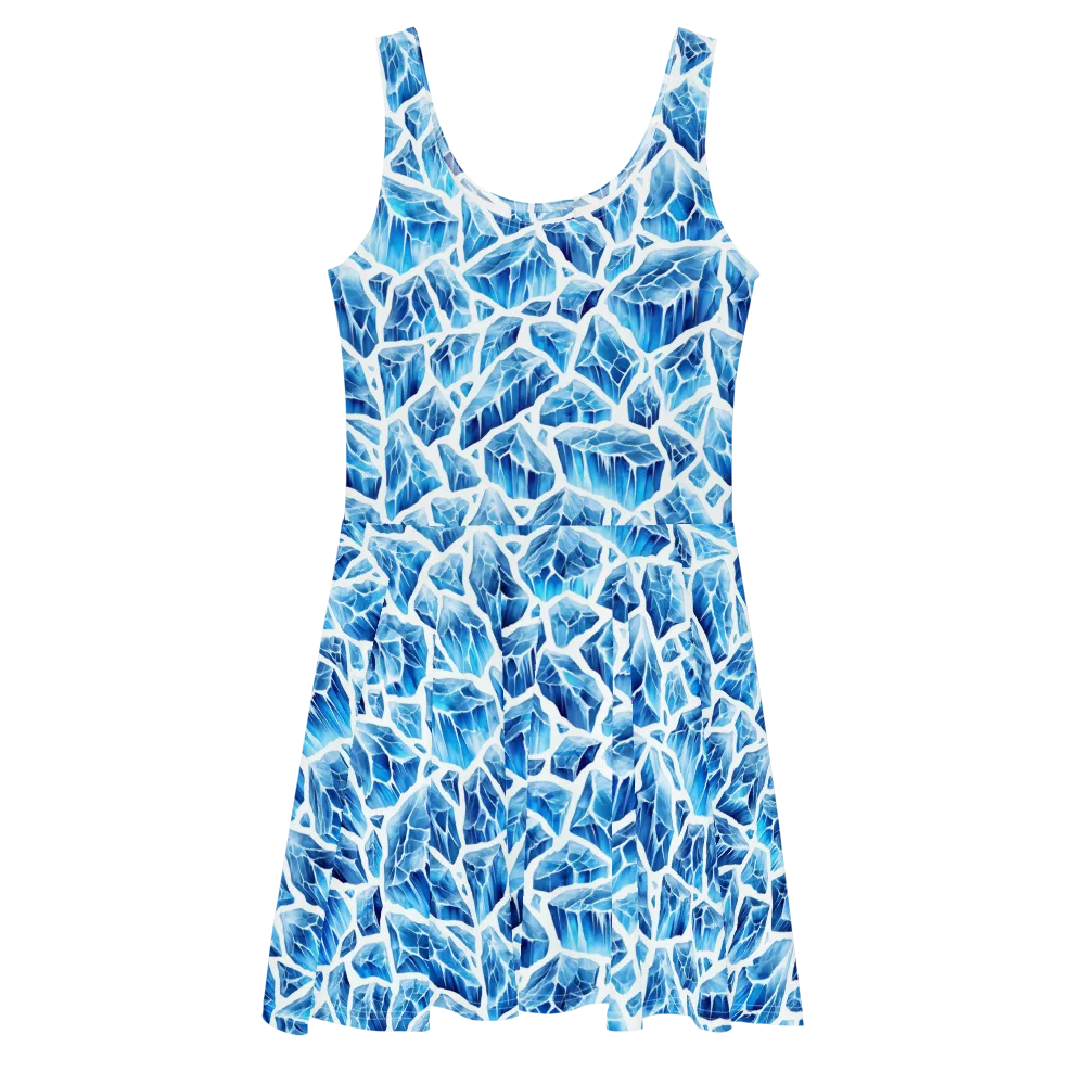 Glacial Mosaic on Skater Dress — Front