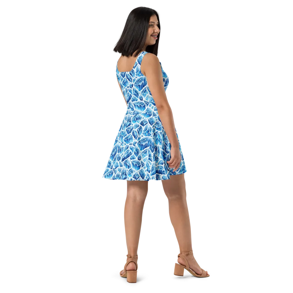 Glacial Mosaic on Skater Dress — Right