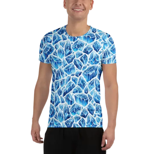Glacial Mosaic on a Men's Athletic T-Shirt