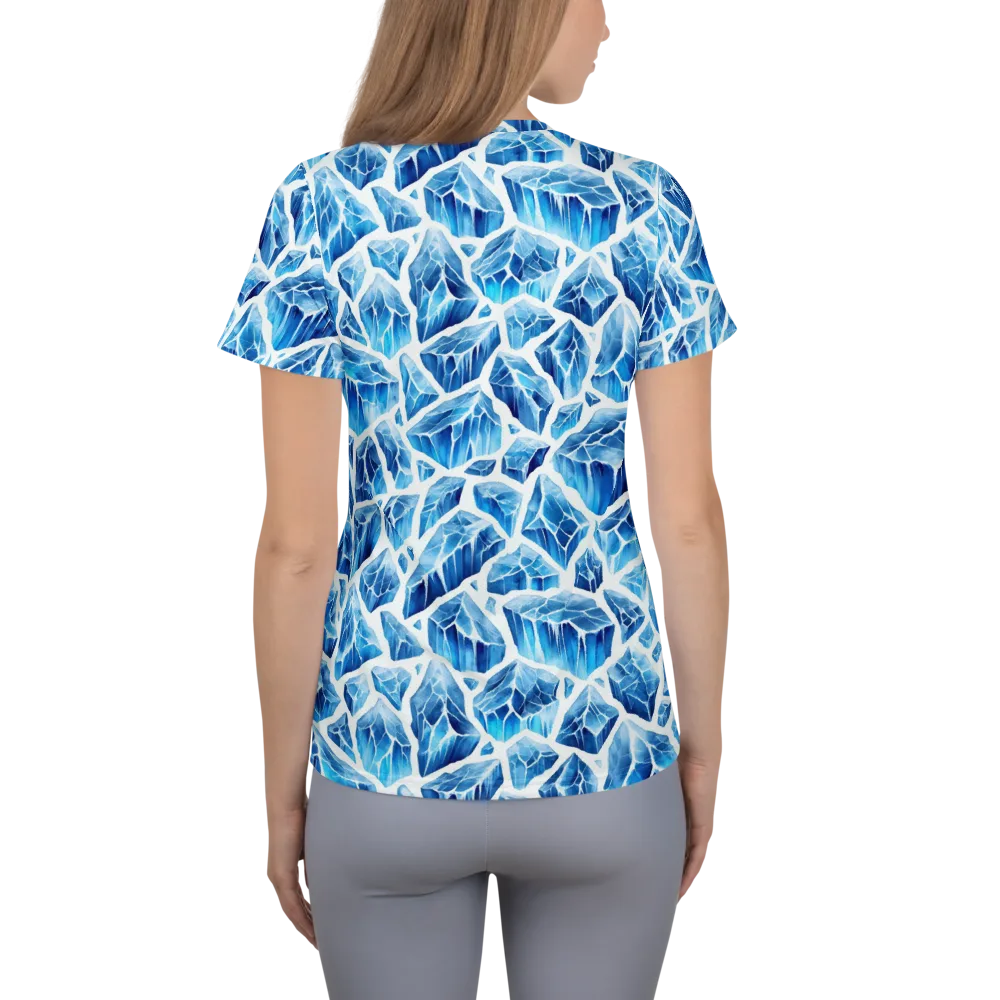 Glacial Mosaic on Women's Athletic T-Shirt — Back