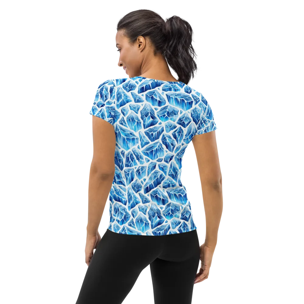 Glacial Mosaic on Women's Athletic T-Shirt — Back