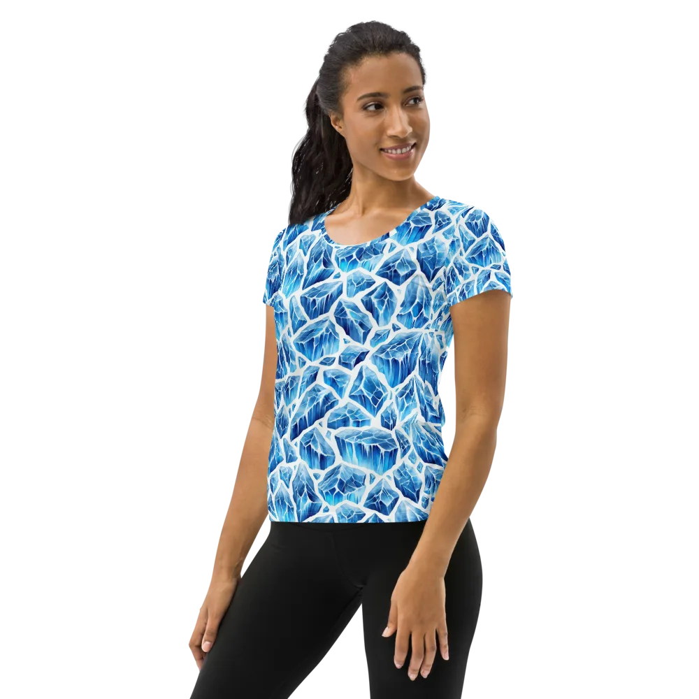 Glacial Mosaic on Women's Athletic T-Shirt — Left
