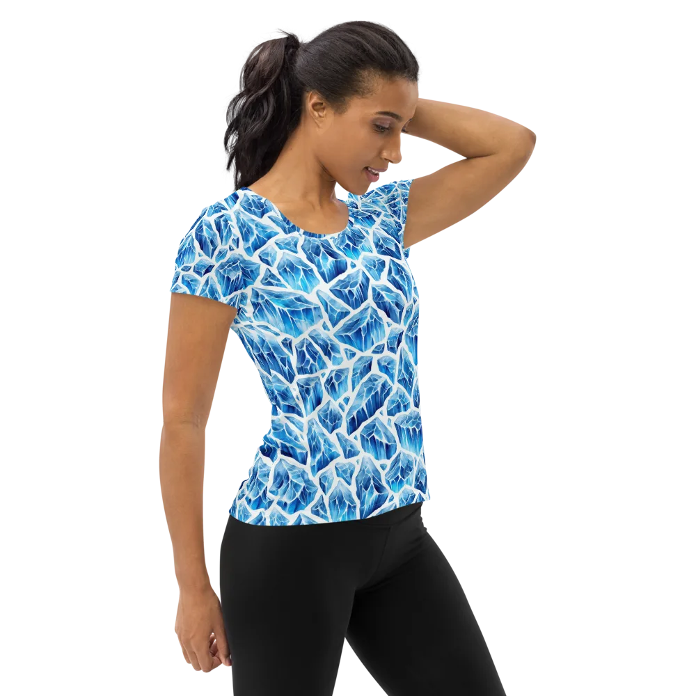 Glacial Mosaic on Women's Athletic T-Shirt — Right