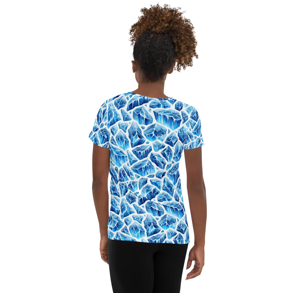 Glacial Mosaic on Women's Athletic T-Shirt — Back