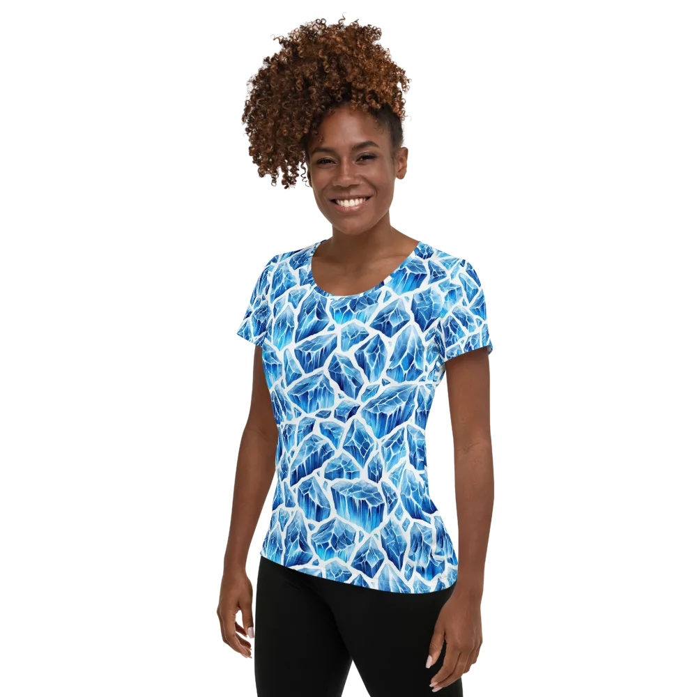 Glacial Mosaic on Women's Athletic T-Shirt — Left