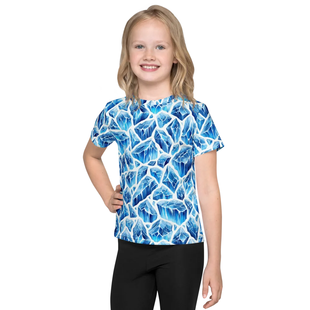 Glacial Mosaic on Kids Crew Neck T-Shirt — Front
