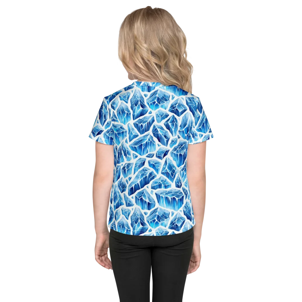 Glacial Mosaic on Kids Crew Neck T-Shirt — Back
