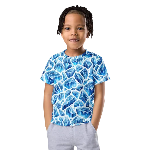 Glacial Mosaic on a Kids Crew Neck T-Shirt
