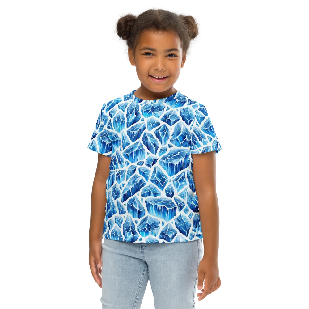 Glacial Mosaic on Kids Crew Neck T-Shirt — Front