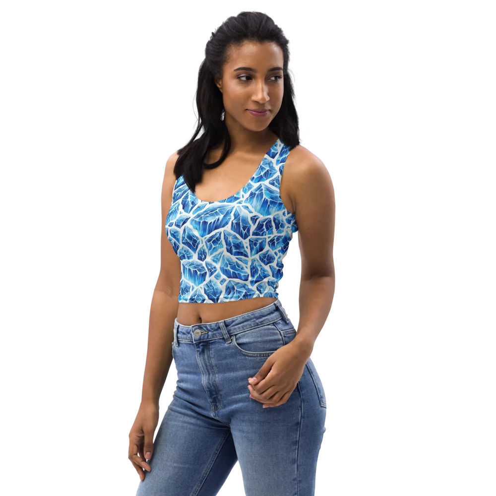 Glacial Mosaic on Crop Top — Left Front
