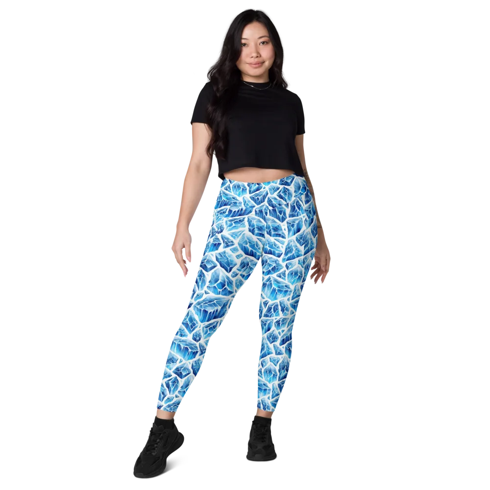 Glacial Mosaic on Leggings with Pockets — Front