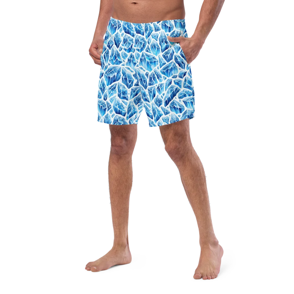 Glacial Mosaic on Swim Trunks — Left Front