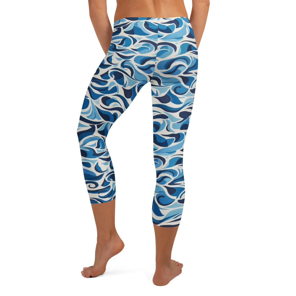 Azure Sway on Capri Leggings — Back