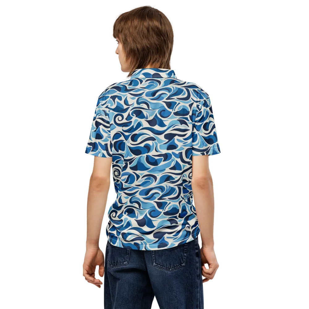Azure Sway on Men's Slim Fit Polo Shirt — Back