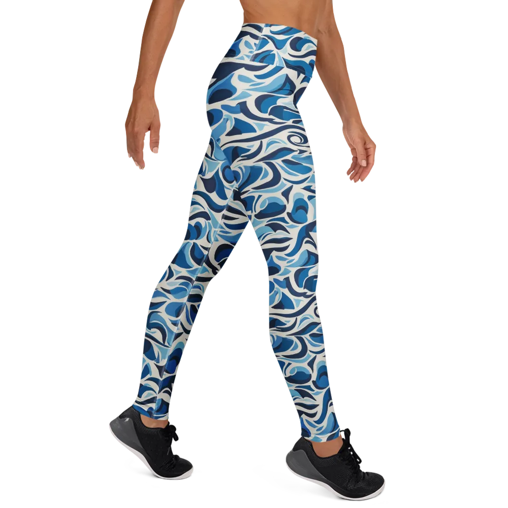 Azure Sway on Yoga Leggings — Right