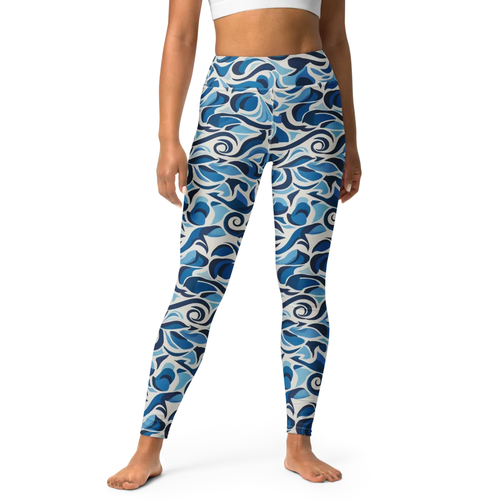Azure Sway on Yoga Leggings — Front
