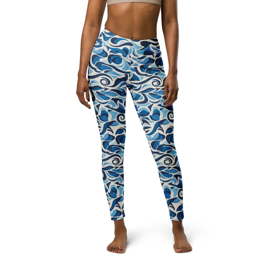 Azure Sway on Yoga Leggings — Front