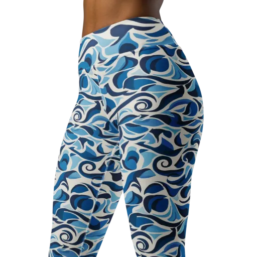 Azure Sway on a Yoga Leggings