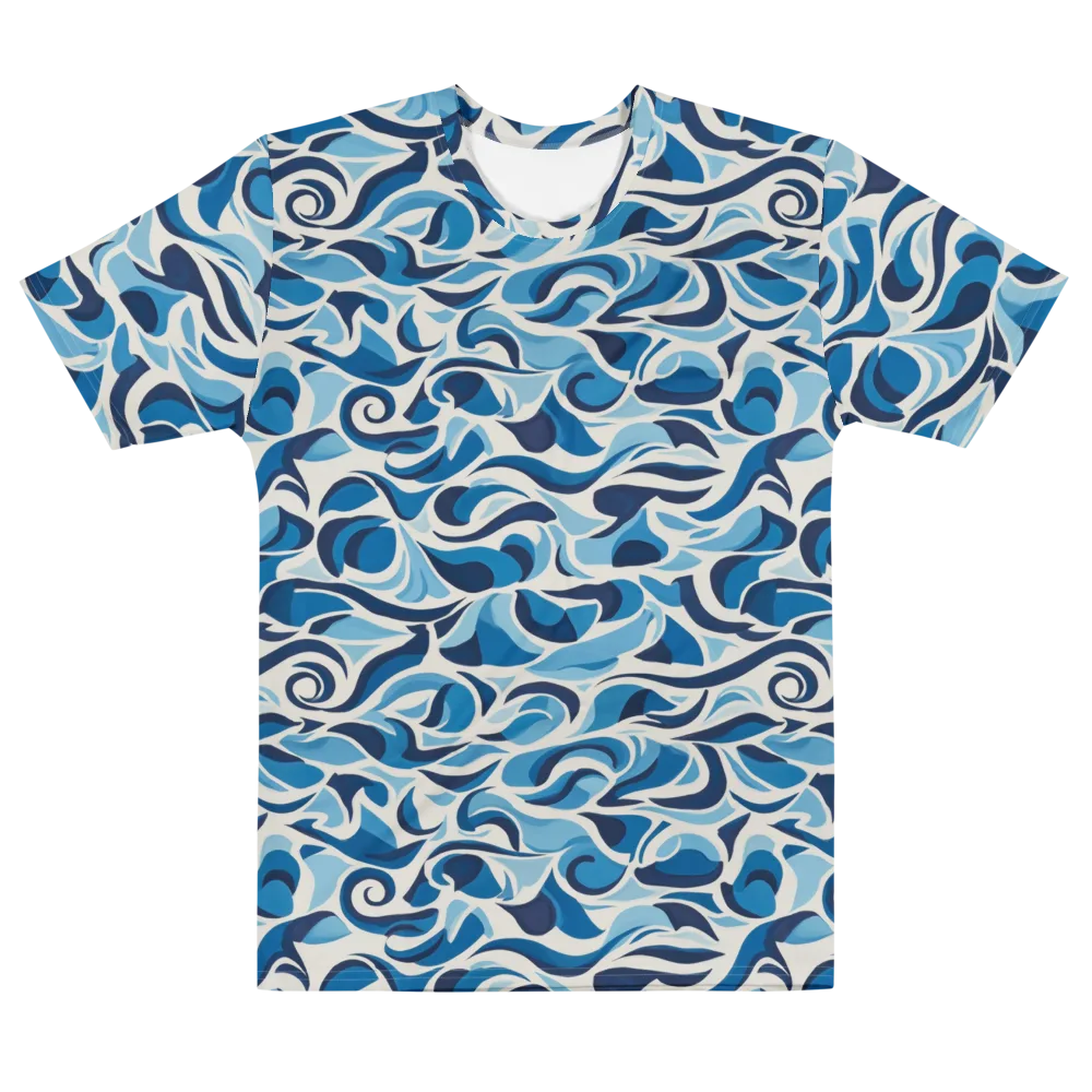 Azure Sway on Men's Cotton Crew Neck T-Shirt — Front