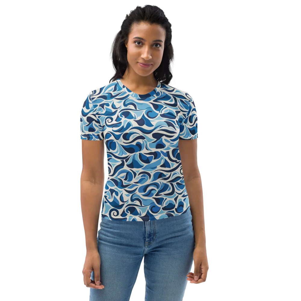 Azure Sway on Women's Crew Neck T-Shirt — Front