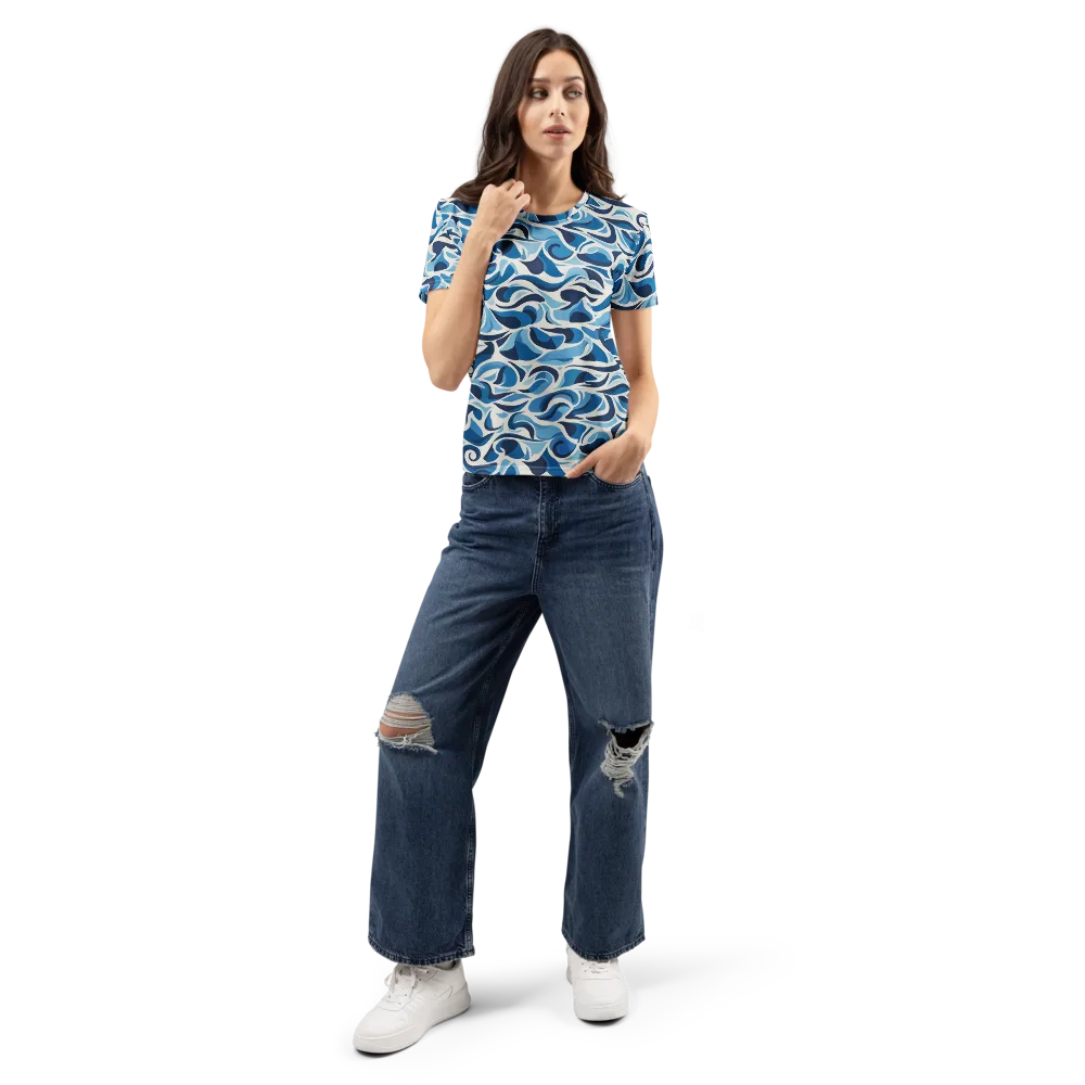 Azure Sway on Women's Crew Neck T-Shirt — Front