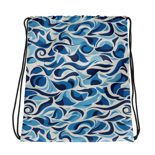 Azure Sway on a Drawstring Bag