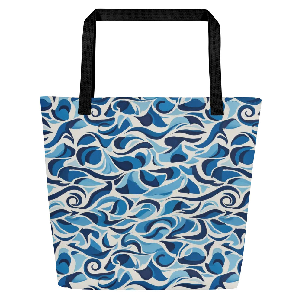 Azure Sway on Large Tote Bag W/ Pocket — Front
