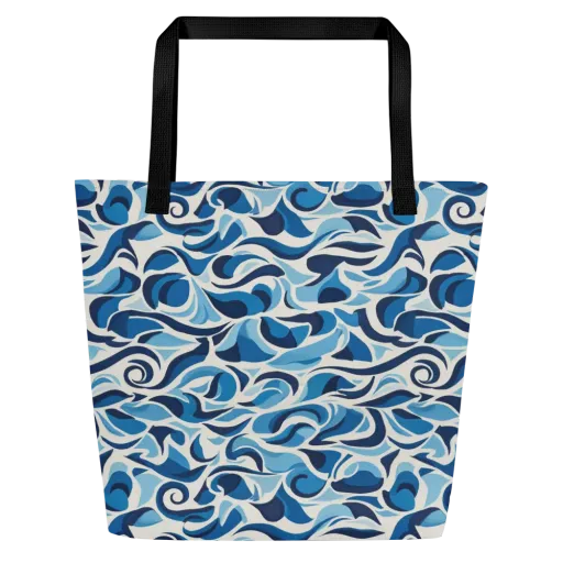 Azure Sway on a Large Tote Bag W/ Pocket