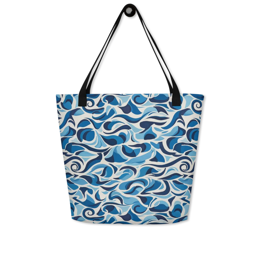 Azure Sway on Large Tote Bag W/ Pocket — Front