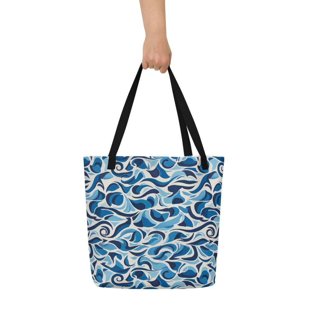 Azure Sway on Large Tote Bag W/ Pocket — Front