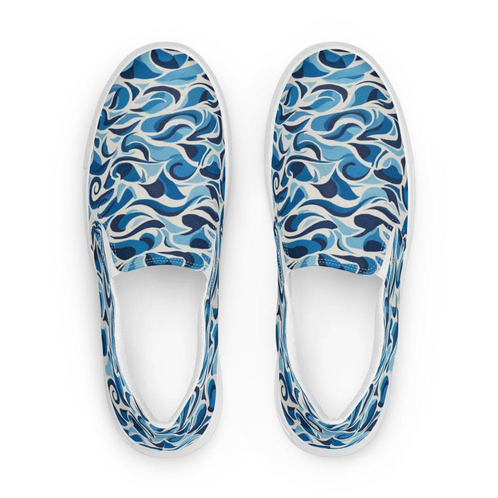 Azure Sway on Women's Slip-On Canvas Shoes — Front