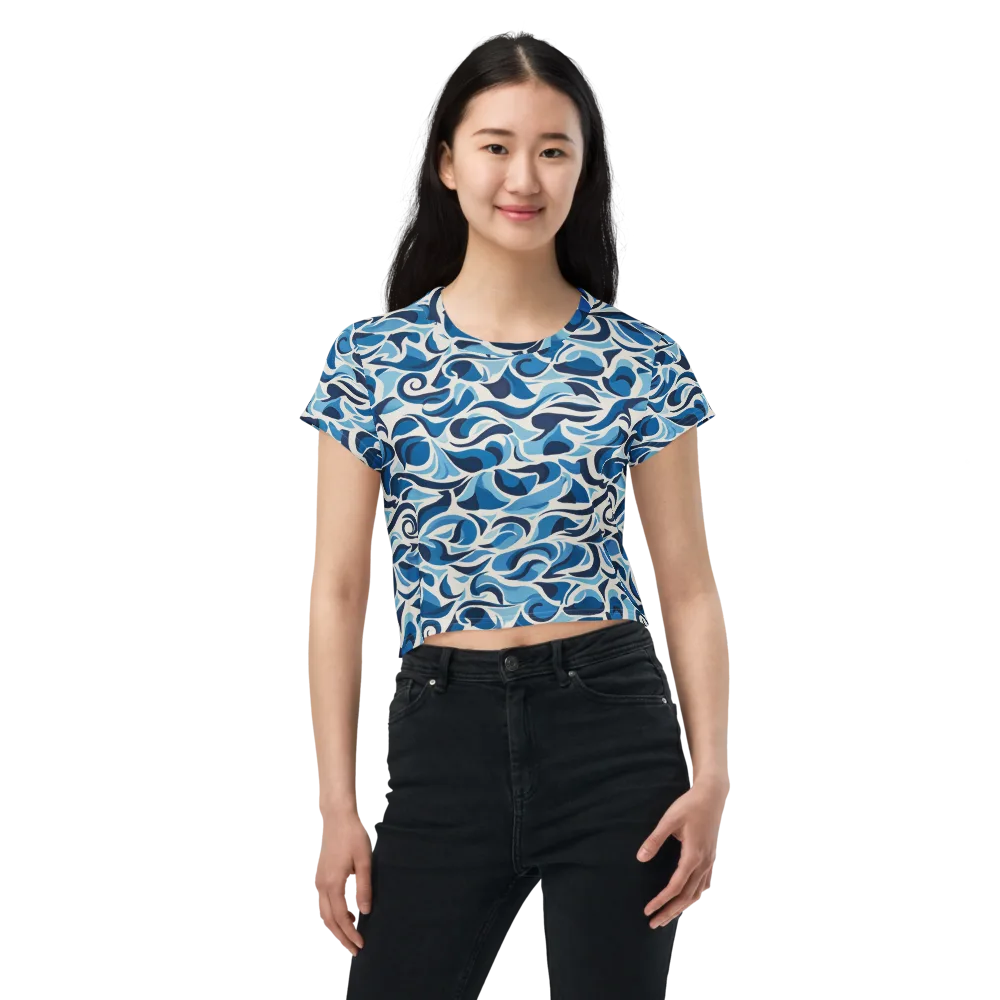 Azure Sway on Crop Tee — Front