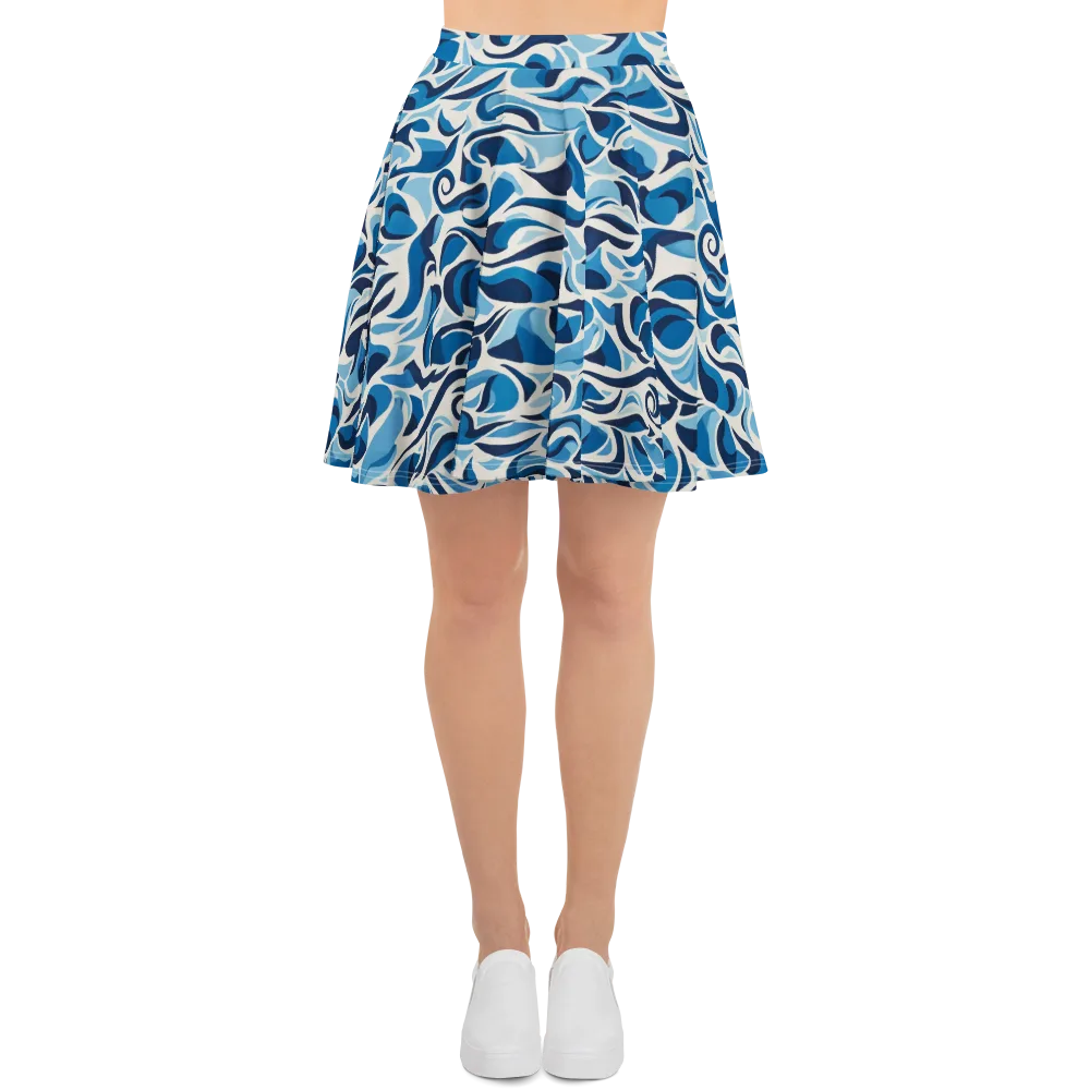 Azure Sway on Skater Skirt — Front